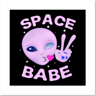 Space Babe - Pink Posters and Art